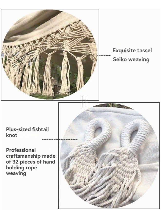 إم مياويان سرير معلق من قماش الكانفاس مع حبال نايلون، كرسي معلق خارجي مانع للانقلاب، شبكة سرير - Image 4