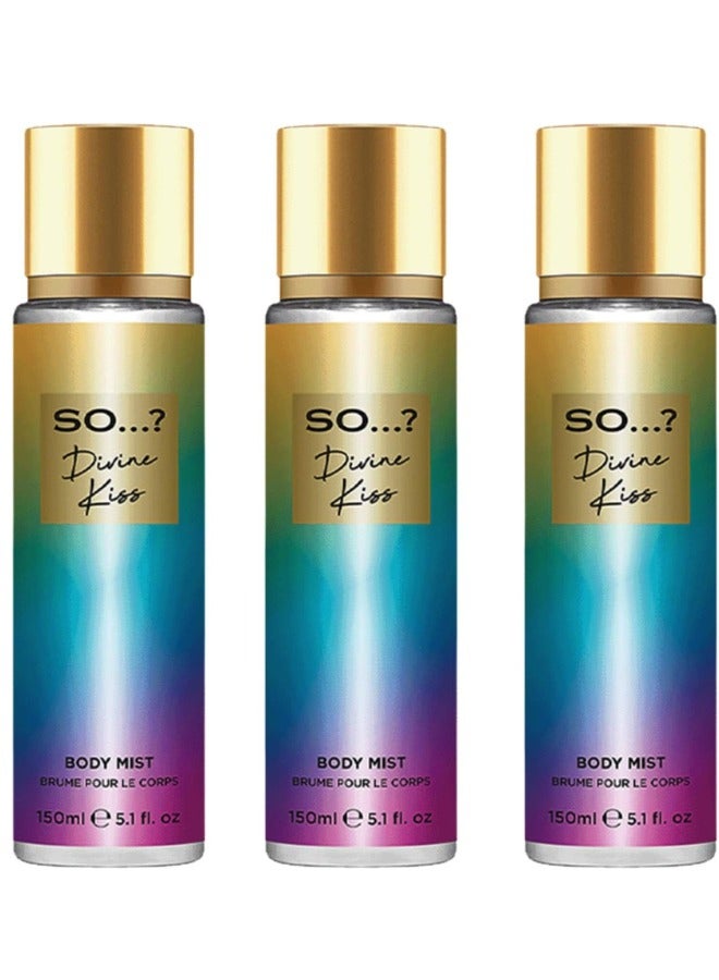 So..? So...? YOU Divine Kiss Women's Body Mist Bundle | 150ml | Pack of 3 | Refreshing & Feminine Fragrance Sprays | Long-Lasting Sweet & Floral Scents - Image 1