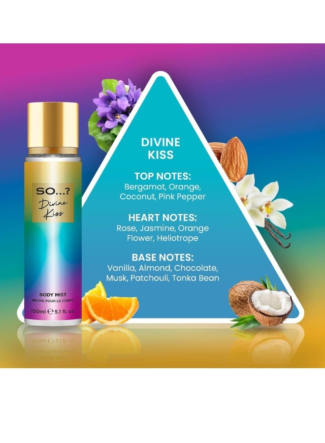 So..? So...? YOU Divine Kiss Women's Body Mist Bundle | 150ml | Pack of 3 | Refreshing & Feminine Fragrance Sprays | Long-Lasting Sweet & Floral Scents - Image 2