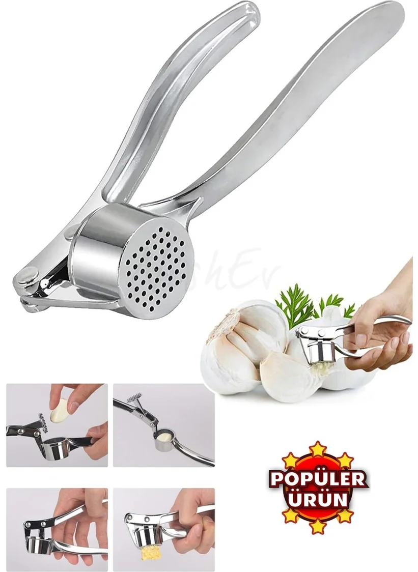 Nishev Garlic Press / Stainless Steel Garlic Press - Garlic Squeezer