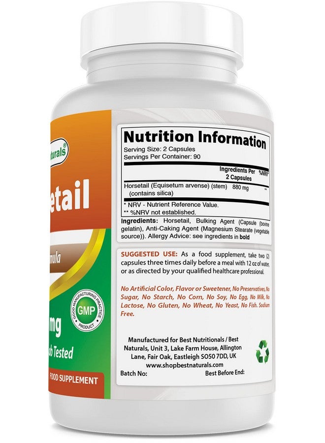 Best Naturals Horsetail 440 mg 180 Capsules - Image 2