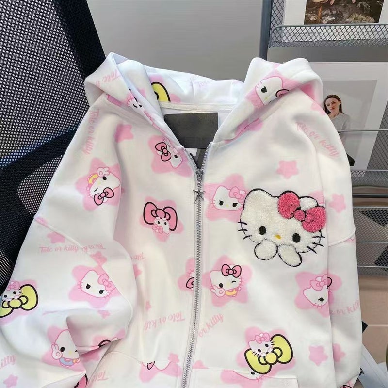 Women'S Baby Cute Cartoon Sweet Outer Top Big Kids Autumn New Solid Color Western Style Loose Long Sleeve Zipper Shirt - Image 5
