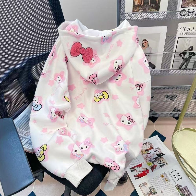 Women'S Baby Cute Cartoon Sweet Outer Top Big Kids Autumn New Solid Color Western Style Loose Long Sleeve Zipper Shirt - Image 4
