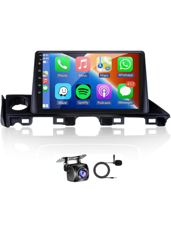 Vierex Fit Mazda 6 Car Stereo Mazda 6 Android Screen 2016-2018 With Apple Carplay Android Auto Wireless WiFi DSP FM&AM BT AHD Camera Included Fast Interface QLED (8+128GB 8CORE Carplay) - Image 1
