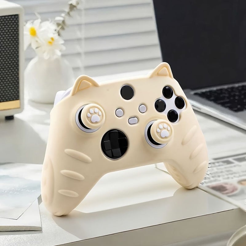 غطاء حماية سيليكون ملون للتحكم في أجهزة Xbox Series X S مع ملصقات أغطية العصي وأغطية الإبهام - Image 5