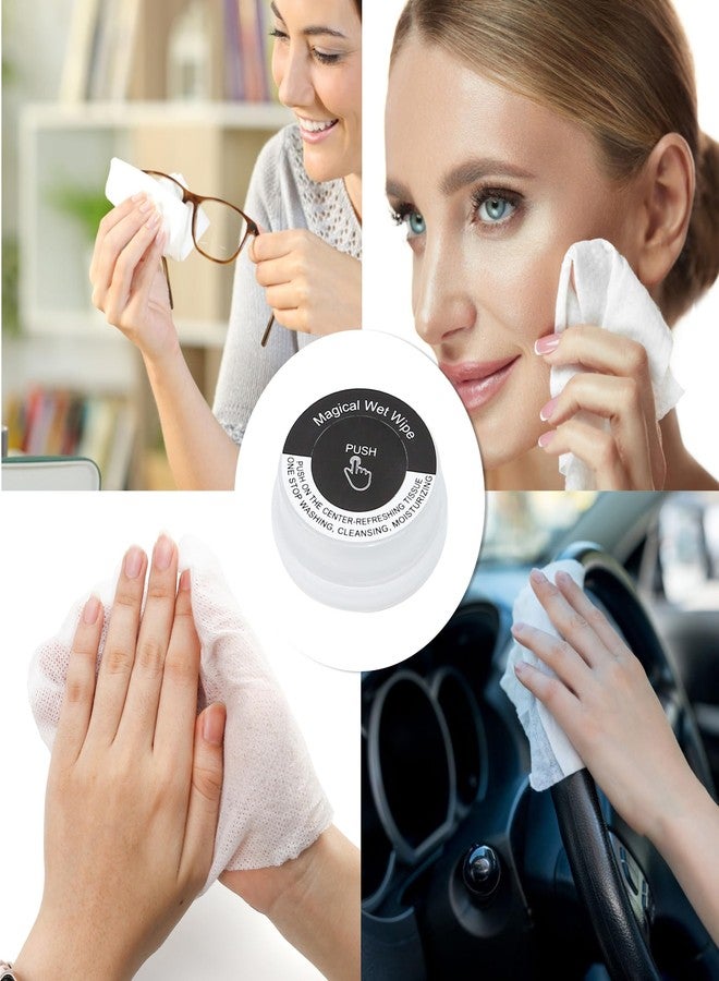 BuleVina 50 PCS Hand Pop Hand Wipes, Press Push Up Lemon Non-stimulating Sanitizing Mini Clean Towelettes Sanitizer, A Fun Way To Open Magical Strong Cool Wet Dry Type Portable for Travel On-the-Go Black White - Image 4
