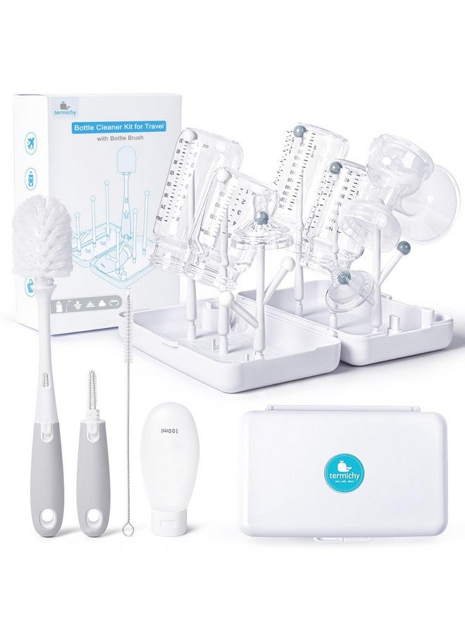 Termichy Travel Bottle Cleaning Kit: Portable Drying Rack & Brush Set for Working Moms - Compact Baby Essentials for Hotel & Camping - Image 1