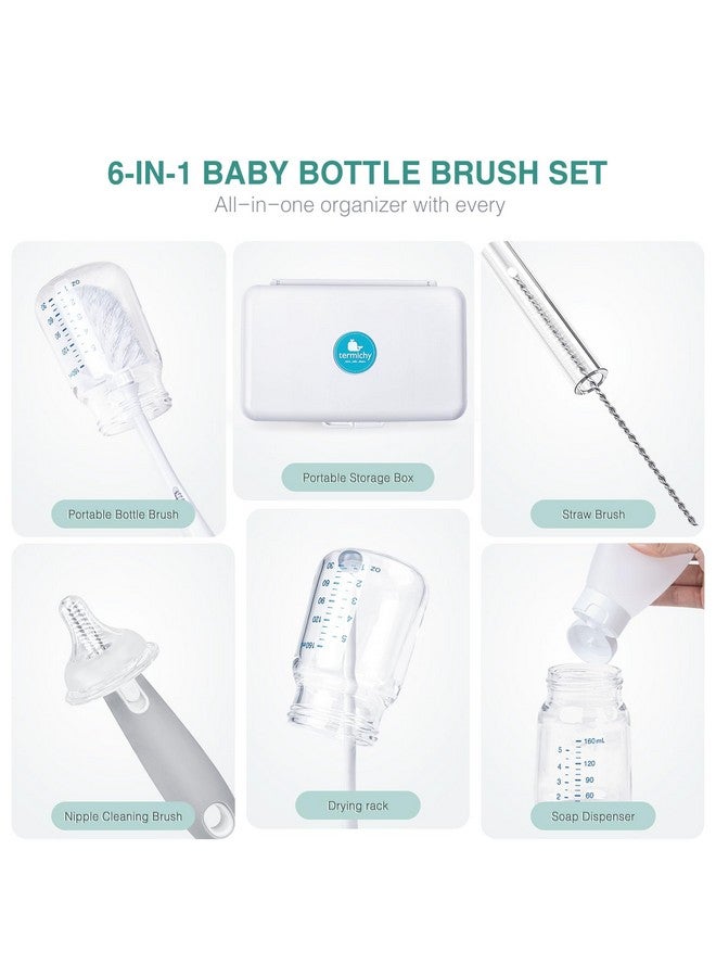 Termichy Travel Bottle Cleaning Kit: Portable Drying Rack & Brush Set for Working Moms - Compact Baby Essentials for Hotel & Camping - Image 3