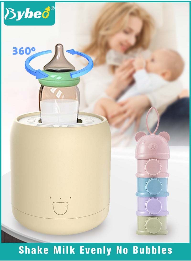 Bybeo Baby Formula Dispenser & Mixer, Electric Automatic Infant Milk Bottle Shaker, Baby Milk Powder Mixer with 3 Modes, Universal Milk Blender, USB Charging, Low Noise, with Four-Layer Formula Containers  - Image 1
