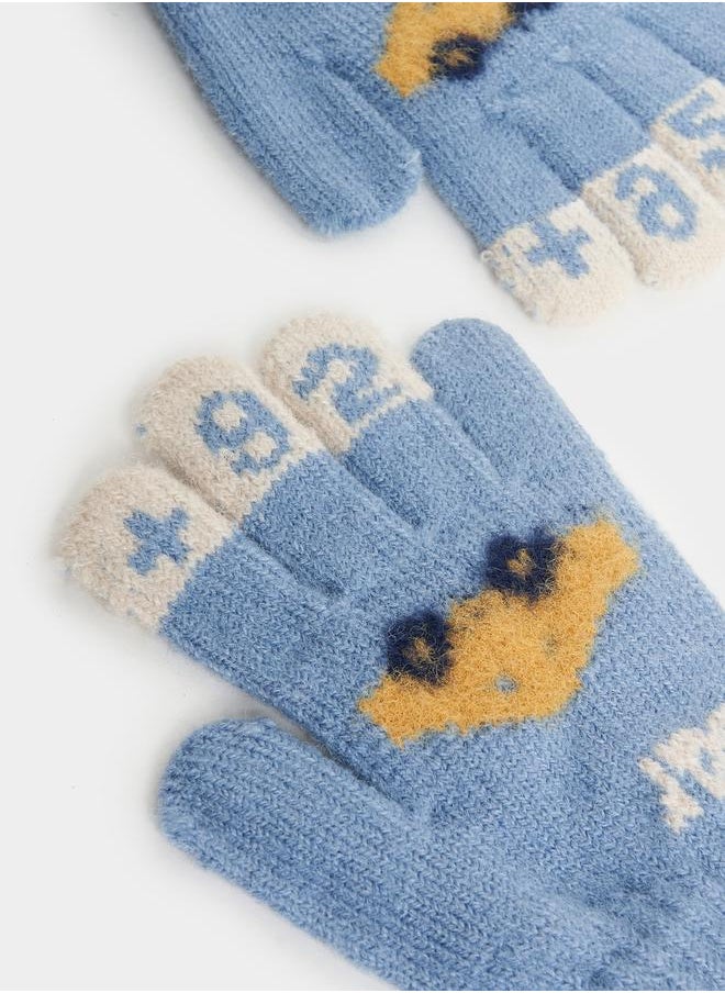 Styli Car Pattern Knitted Warm Gloves  - Image 4