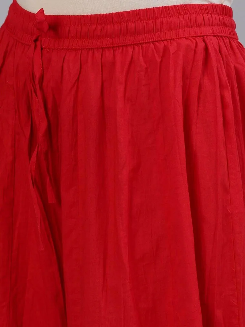 ISHIN  Ishin Embroidered Notch Neck Kurta with Skirt and Dupatta Set  | Best Price UAE