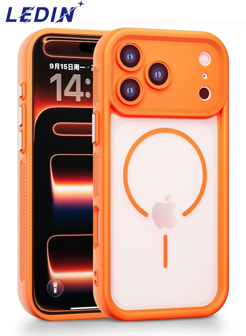 ليدين جراب MagSafe الهجين المقاوم للصدمات لهاتف iPhone 17 Pro، واقي للكاميرا، ظهر شفاف - Image 1