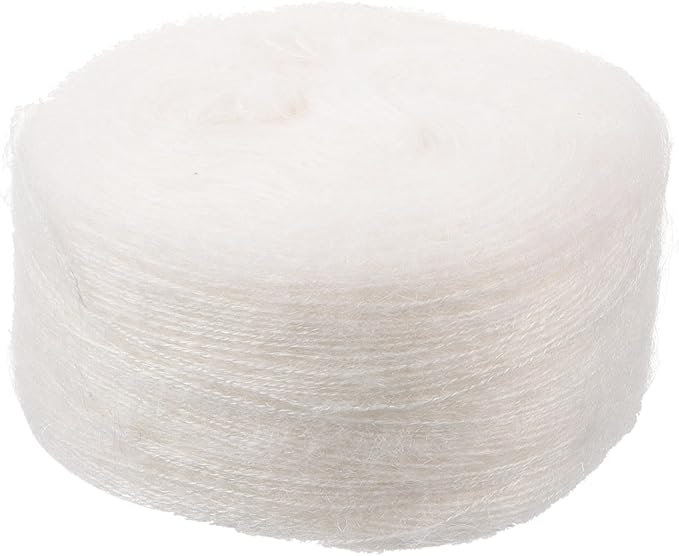 Soft Mohair Blend Knitting Yarn For Sweaters Scarves DIY Crochet White - Image 1