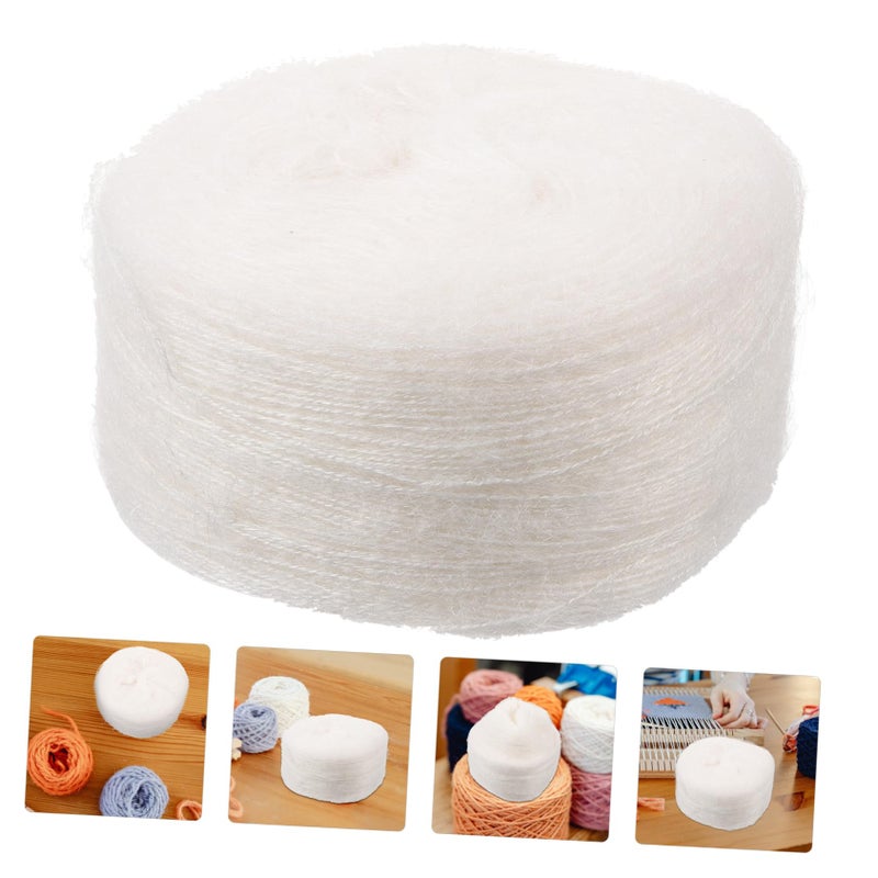 Soft Mohair Blend Knitting Yarn For Sweaters Scarves DIY Crochet White - Image 5