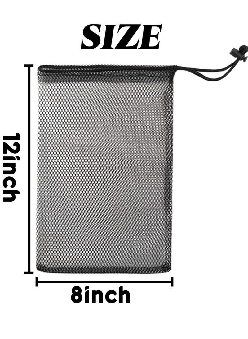 10 قطع من أكياس الرباط الشبكية من النايلون مع قفل سلكي للإغلاق، حقيبة غسيل رقيقة للغسالة، حقيبة رياضية صغيرة لكرة السلة، الكرة الطائرة، كرة القدم، كرات الغولف - Image 3