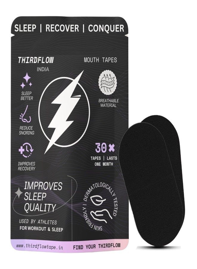 ThirdFlow Mouth Tape for Sleeping - 30 Pack | Anti-Snoring & Nose Breathing Aid | Hypoallergenic, Latex-Free, Pain-Free Removal | Strong Grip & Comfortable Fit for Sleep, Gym & Outdoor Use - Image 1
