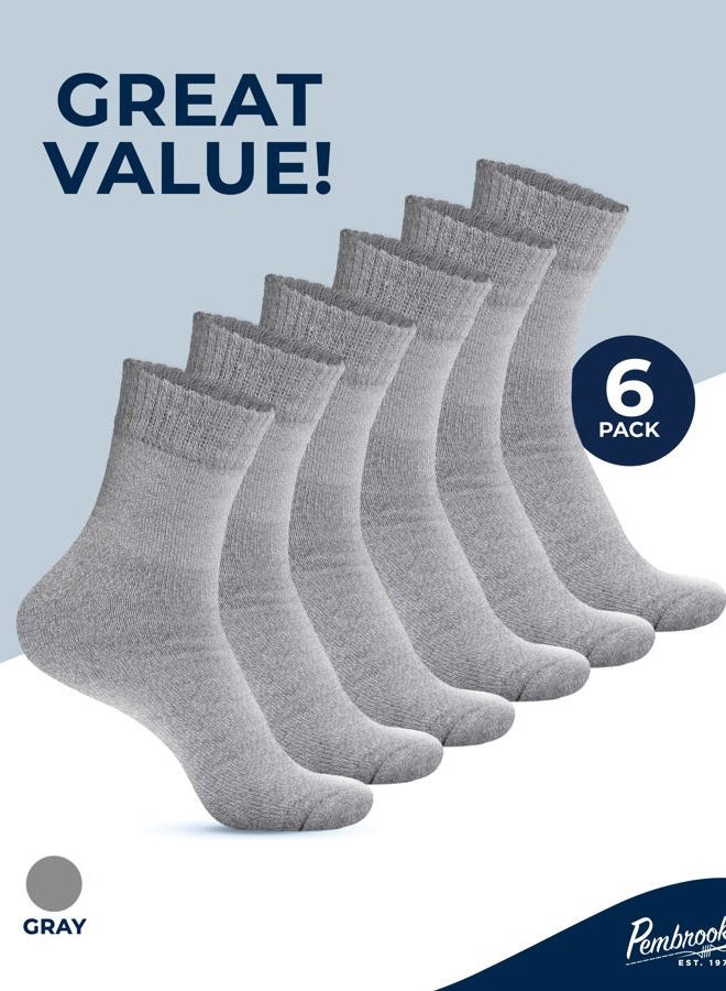 Pembrook Bamboo Diabetic Socks for Men & Women - 6 Pairs Ankle Length Womens Diabetic Socks | Bamboo Socks Womens | Diabetes Socks, Gray, M - Image 5
