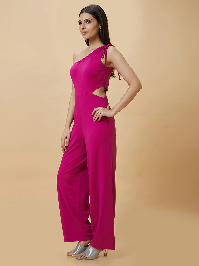 globus Women One Shoulder Basic Jumpsuit