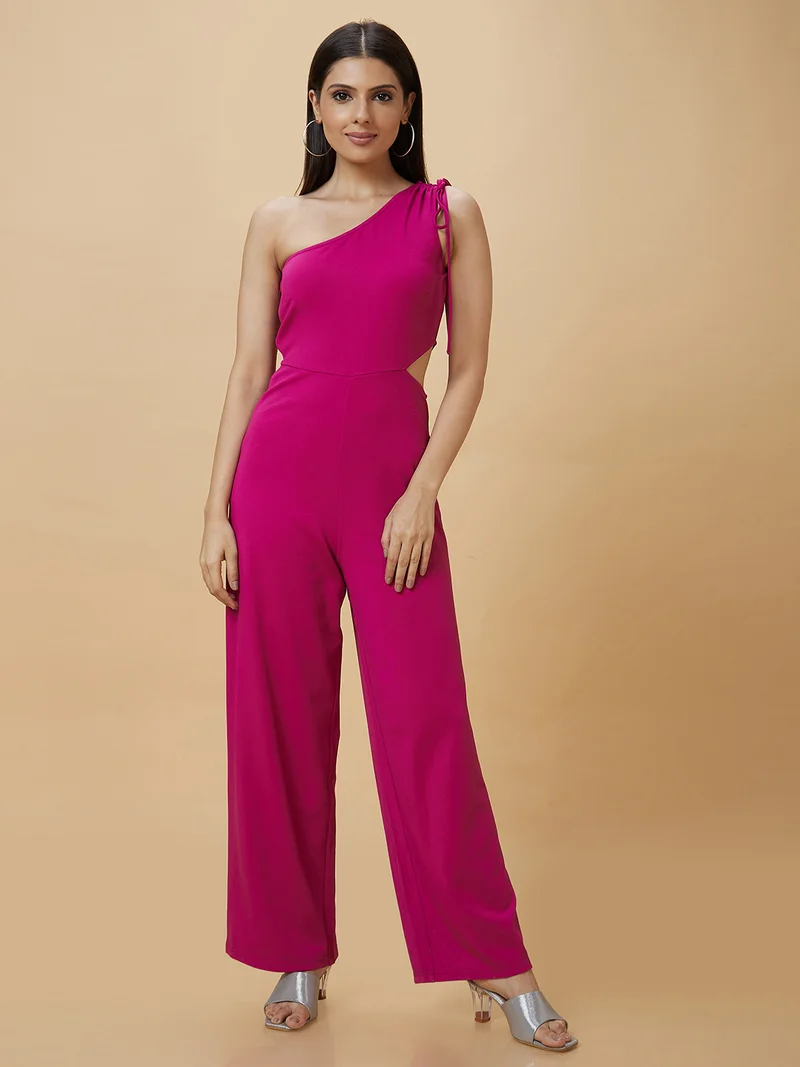 globus Women One Shoulder Basic Jumpsuit
