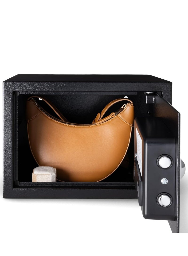 Midwest خزنة أمان فولاذية مع لوحة مفاتيح رقمية - تأمين المال، النقد، المجوهرات، وثائق الهوية، 14 لتر، 35 سم عرض × 35 سم عمق × 25 سم ارتفاع، أسود - Image 5