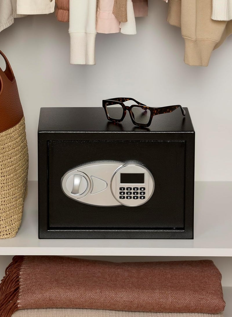 Midwest خزنة أمان فولاذية مع لوحة مفاتيح رقمية - تأمين المال، النقد، المجوهرات، وثائق الهوية، 14 لتر، 35 سم عرض × 35 سم عمق × 25 سم ارتفاع، أسود - Image 2