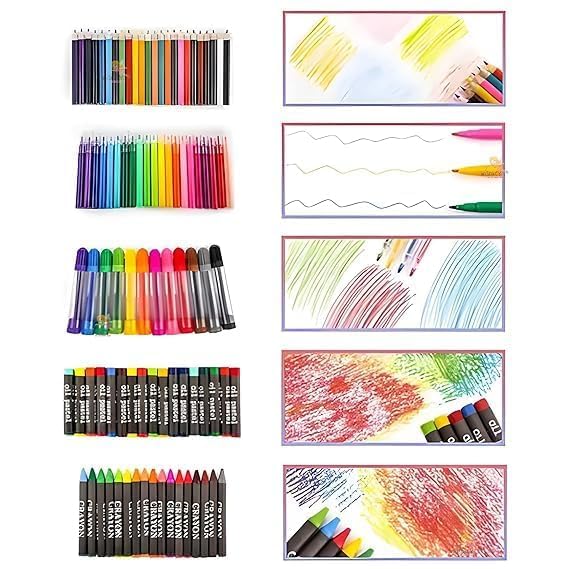 Corslet 150 Pieces Art Set for Kids with Case, Art and Craft Supplies Kit for Drawing and Painting, Color Set with Markers, Water Colors, Brush, Color Pencils, Crayons Pack of 1 - Image 5