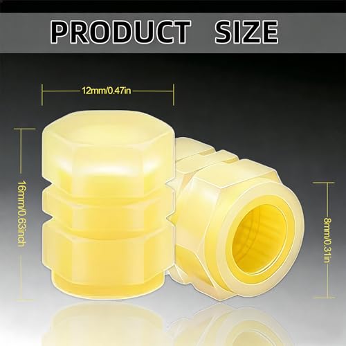 MUMUMAB 20 Pcs Glow in The Dark Tire Valve Caps Fluorescent Tire Valve Stem Caps, Cool Car Present for Universal Decoration Accessories for Car SUV Bicycle Motorcycles Trucks (Orange) - Image 2