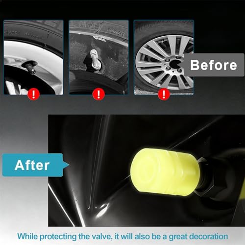 MUMUMAB 20 Pcs Glow in The Dark Tire Valve Caps Fluorescent Tire Valve Stem Caps, Cool Car Present for Universal Decoration Accessories for Car SUV Bicycle Motorcycles Trucks (Orange) - Image 5