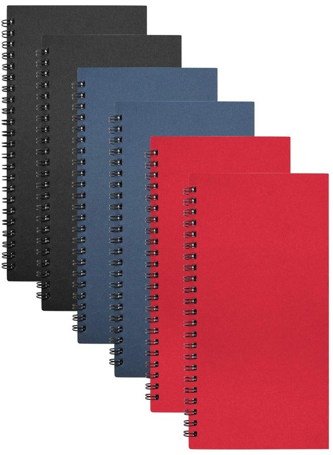 GRT 6 Pack Spiral Notebooks with Lined Paper A5 Soft Cover Steno Notepad Wirebound Notebook for Home Office School Travel Diary Memo Journal, 50 Sheets / 100 Pages, 8.25 x 5.55 inch (Black Red Blue) - Image 1
