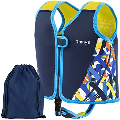 Limmys Premium Kids Swim Vest - Toddler Swim Jacket and Buoyancy Swimming Aid - Modern Design Swimming Vest for Boys, Girls and Babies - with Drawstring Bag - Image 3