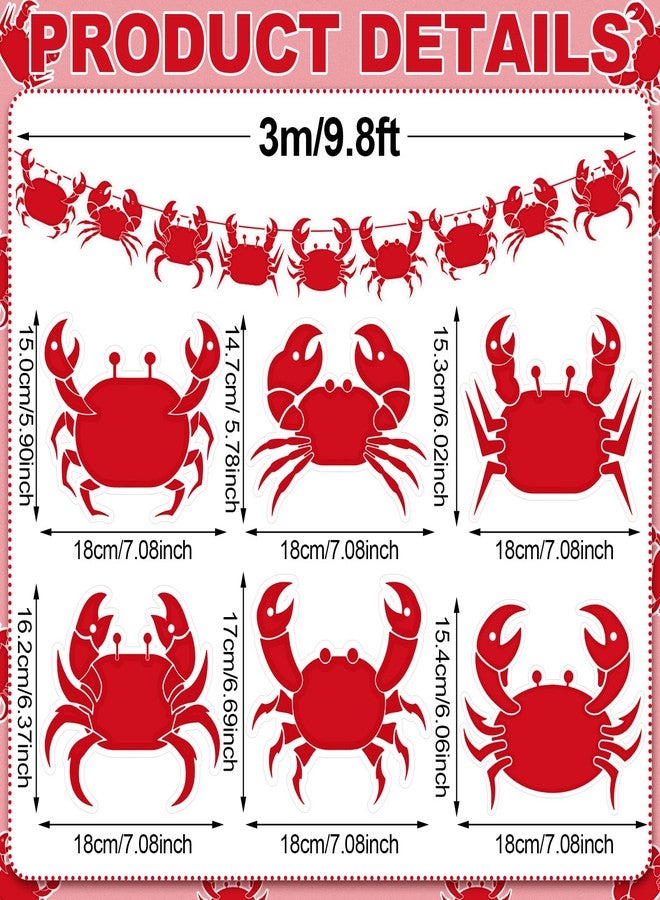 Weekgrat 5 Pcs Crab Boil Party Decorations Banner Crab Ceiling Decorations Summer for Luau Theme Nautical Birthday Party Supplies - Image 3