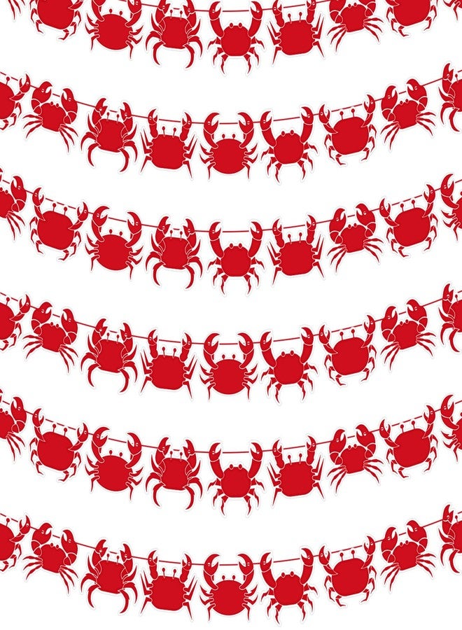 Weekgrat 5 Pcs Crab Boil Party Decorations Banner Crab Ceiling Decorations Summer for Luau Theme Nautical Birthday Party Supplies - Image 1