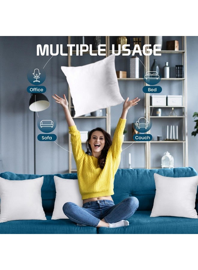 Utopia Bedding Throw Pillows (Set of 4, White), 18 x 18 Inches Pillows for Sofa, Bed and Couch Decorative Stuffer Pillow - Image 5