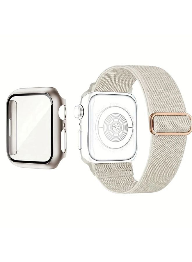 Starlight Color Nylon Single Loop Band And Case For Apple Watch 41mm - Image 1