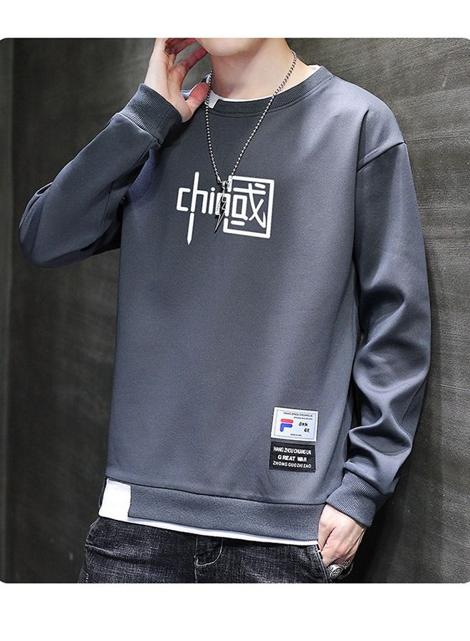 NIBEMINENT Men's Fashion Loose Long-Sleeved Sweater Bottoming Shirt New Spring and Autumn  - Image 1