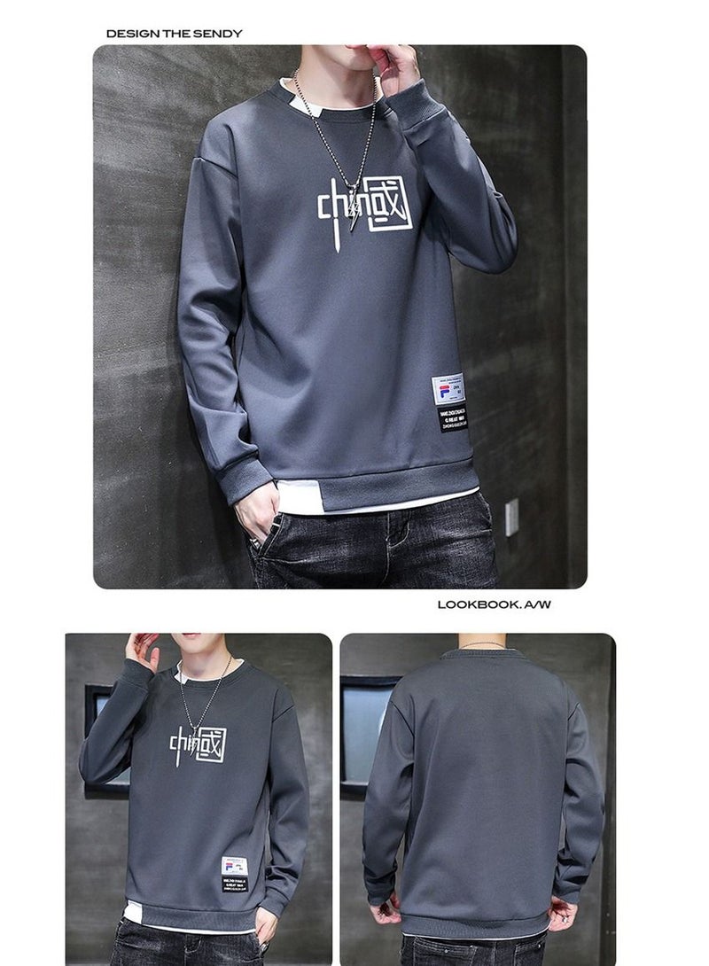 NIBEMINENT Men's Fashion Loose Long-Sleeved Sweater Bottoming Shirt New Spring and Autumn  - Image 2