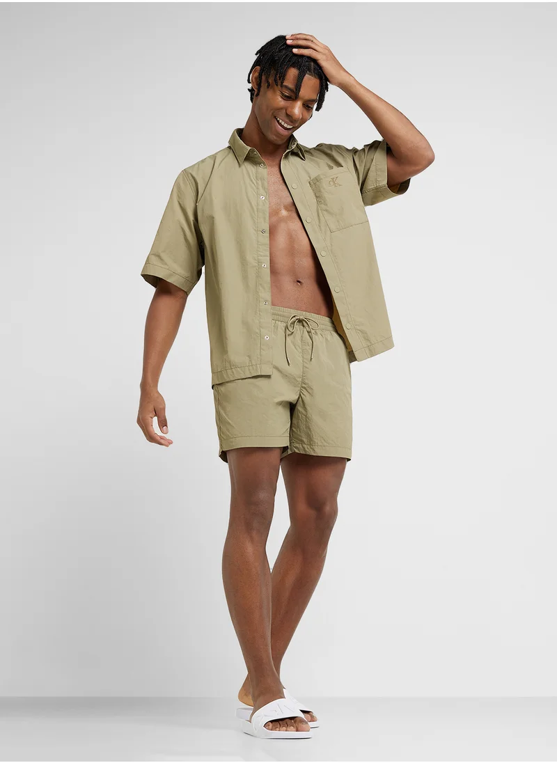 CALVIN KLEIN Logo Band Drawstring Shorts