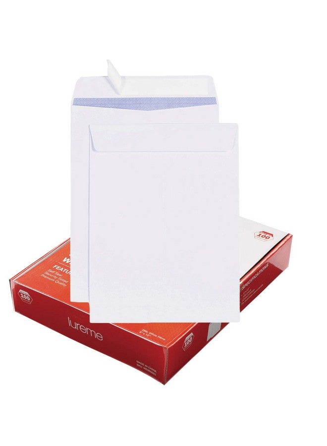 LUREME 100 9 X 12 Self Seal Security White Catalog Envelopes Ultra Strong Quickseal For Secure Mailing Documents Photos Heavy 28Lb Paper (Me000001) - Image 1