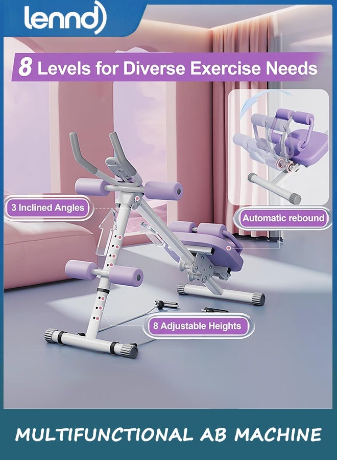 LENND Multifunctional Ab Machine, Adjustable Ab Workout Equipment, Ab ＆ Sit Up Machine for Stomach Workout, Foldable Abdominal Trainer With Knee and Back Protection, Full Body Workout for Home Gym - Image 2