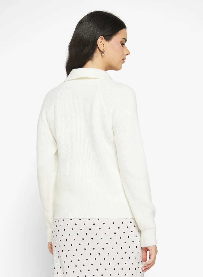 جينجر Polo Neck Fine Knit Sweater