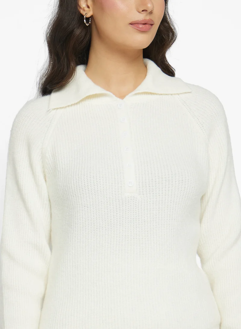 Ginger Polo Neck Fine Knit Sweater