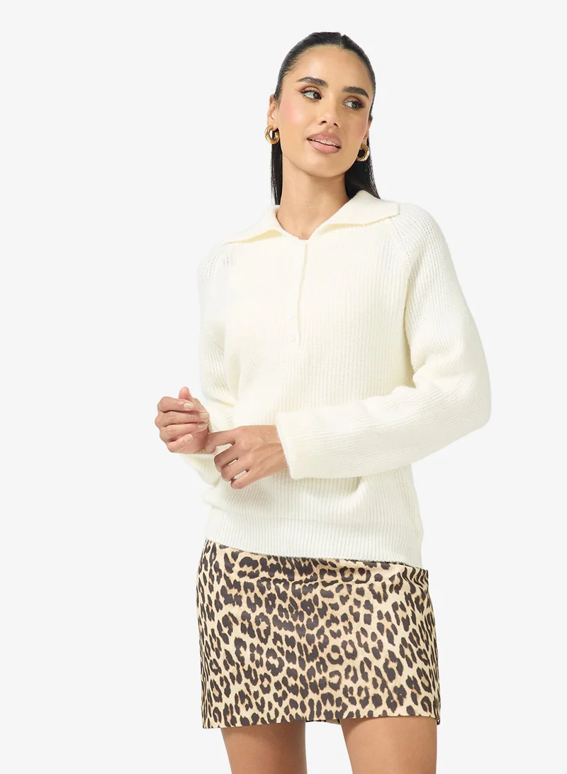 جينجر كنزة بولو محبوكة بدقة