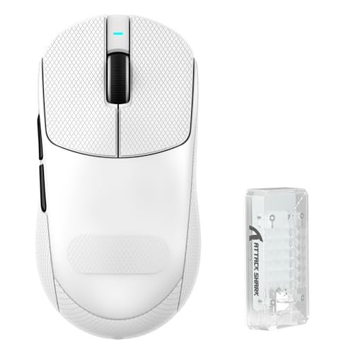 MAMBASNAKE ATTACK SHARK X8 PRO 8K Wireless Gaming Mouse,PAW3395PRO 40K DPI Sensor,Tri-Mode Broadcom BK52820 Chip,Superlight Ergonomic Mouse for Large Hands,Cloud-Based Software,for Win/Mac(White&Tape) - Image 1