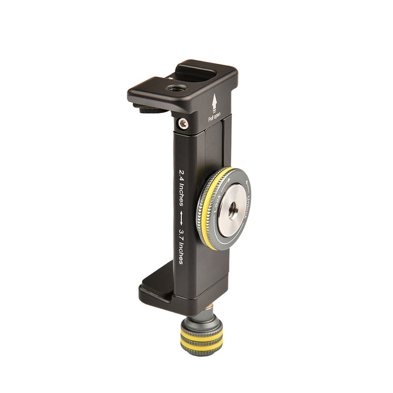 Smartphone Holder Clamp Tripod Mount with Standard Arca Swiss Mount Triple 1/4-inch Threads Cold Shoe Mount for Video Phone Microphone LED Light Mounting - Image 1