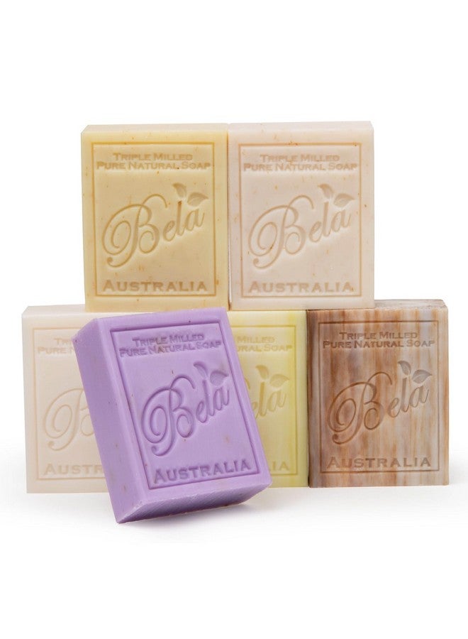 BELA Triple Milled Soap Variety Pack 3.3 OZ Pack of 6, Long Lasting French Triple Milled Bar Soap with Organic Shea Butter, Hand, Face and Body Wash Bar Made in Australia - Image 1