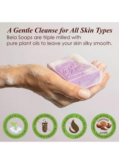 BELA BELA Triple Milled Soap Variety Pack 3.3 OZ Pack of 6, Long Lasting French Triple Milled Bar Soap with Organic Shea Butter, Hand, Face and Body Wash Bar Made in Australia  - Image 3