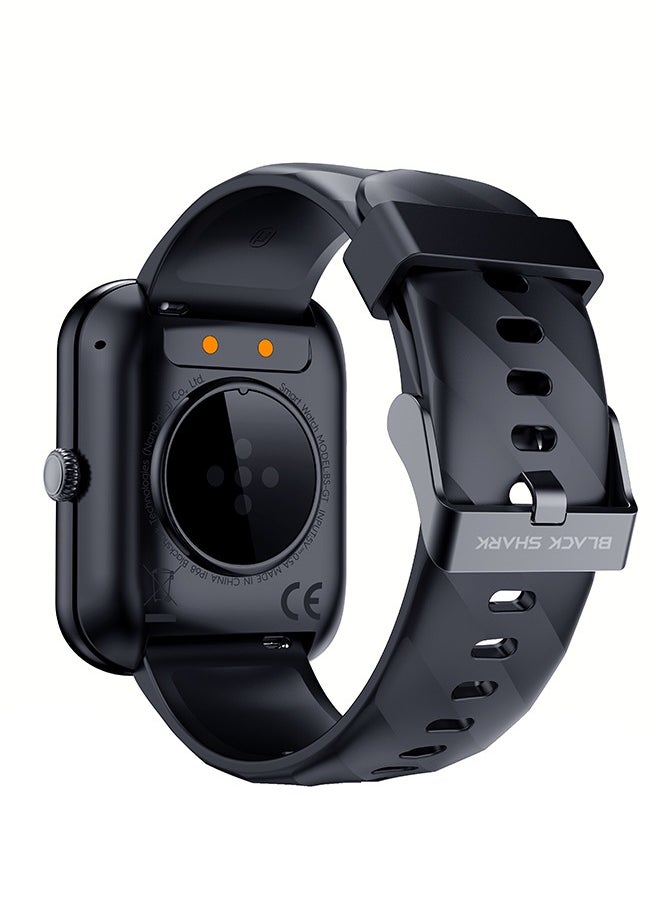 GT smart watch for women and men, 1.75-inch AMOLED screen with answer and call, IP68 waterproof, heart rate, blood oxygen, sleep tracker, 120+ sports modes, compatible with Android iOS