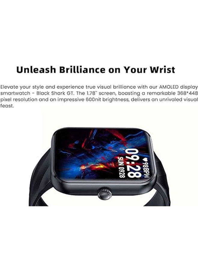 GT smart watch for women and men, 1.75-inch AMOLED screen with answer and call, IP68 waterproof, heart rate, blood oxygen, sleep tracker, 120+ sports modes, compatible with Android iOS