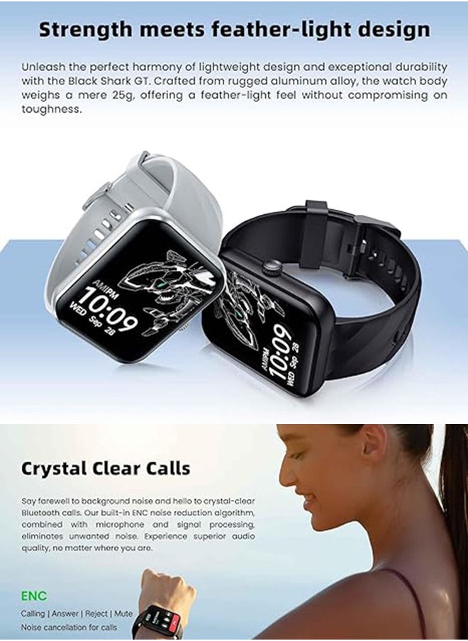 GT smart watch for women and men, 1.75-inch AMOLED screen with answer and call, IP68 waterproof, heart rate, blood oxygen, sleep tracker, 120+ sports modes, compatible with Android iOS