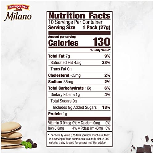 Pepperidge Farm Milano Cookies, Mint, 10 Packs, 2 Cookies per Pack - Image 3